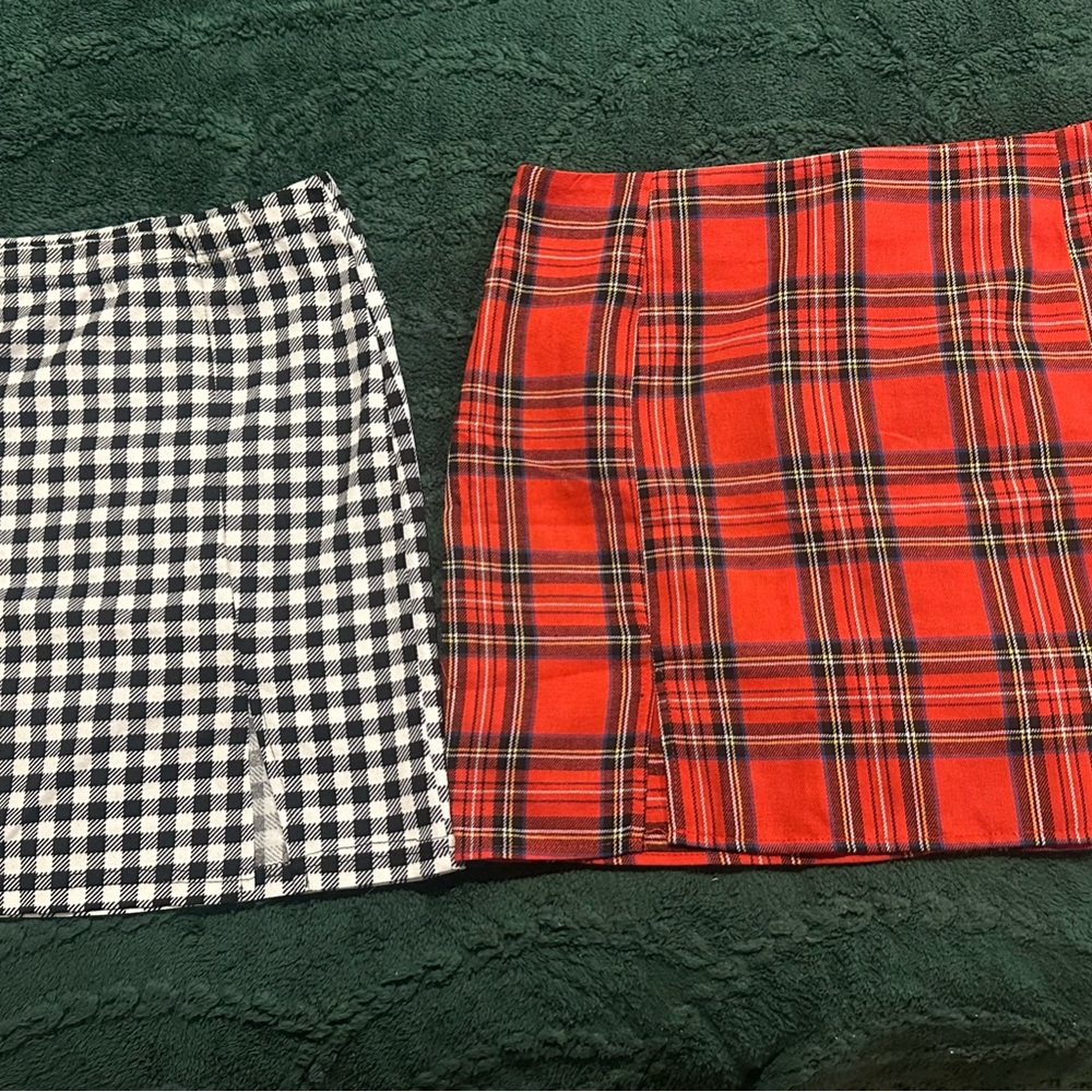 Two Plaid SHEIN Mini Skirts - Women’s XL